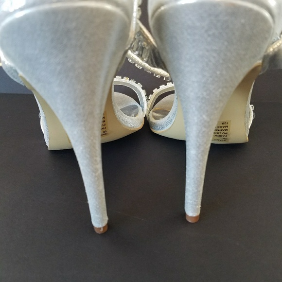 Steve Madden high silver heel sandal/eve/wedding - Picture 3 of 7